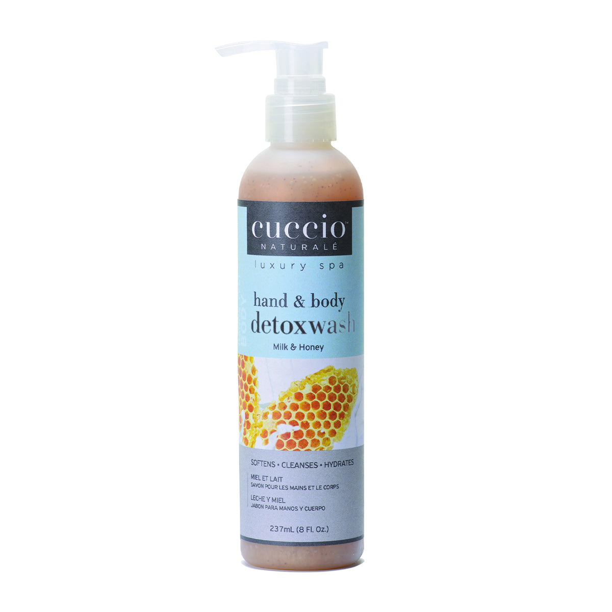 Cuccio Detoxwash Hand & Body Milk & Honey 8oz (With Pump) Cuccio