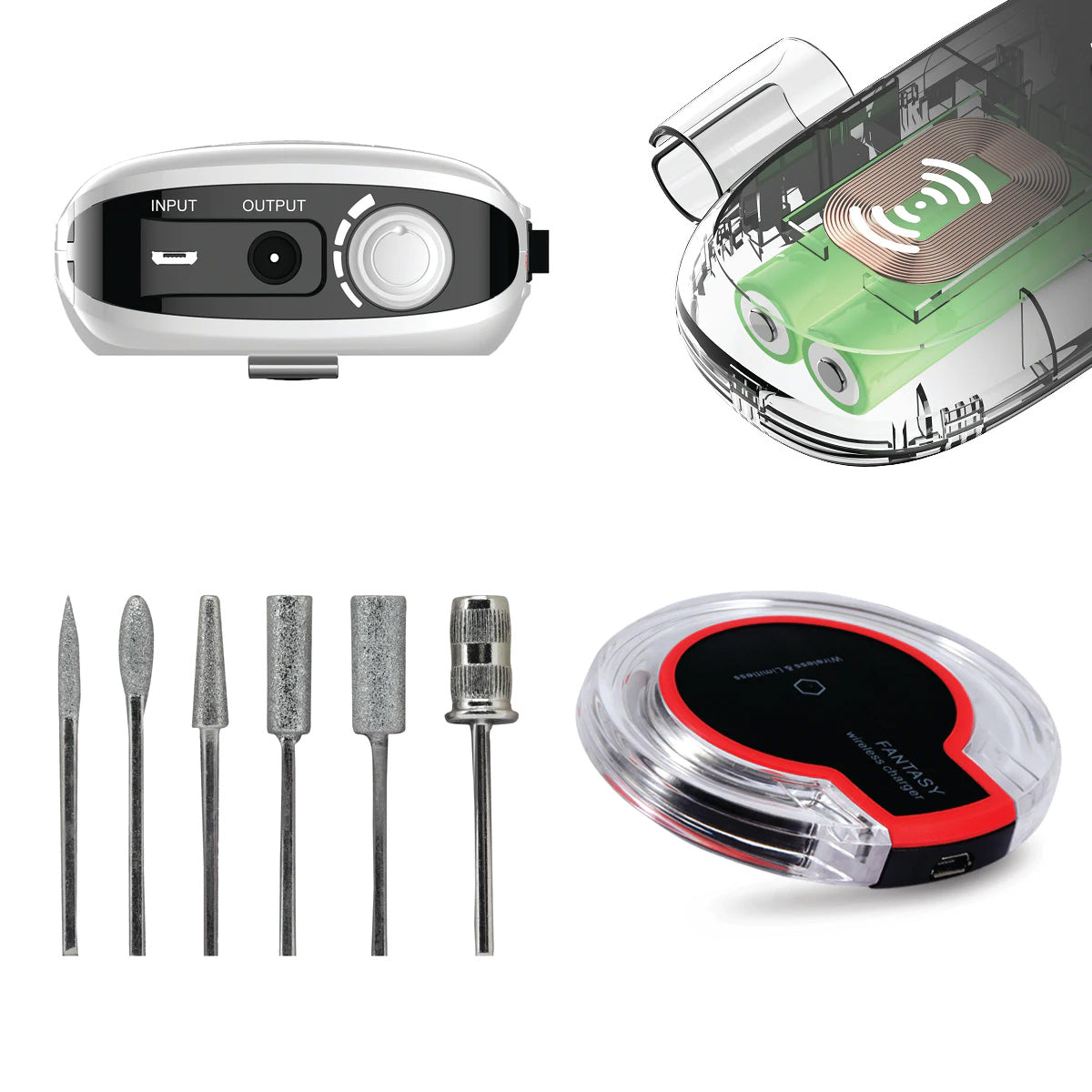 Cuccio Portable Electric File with Porcelain Bits 35K RPM + Cuccio