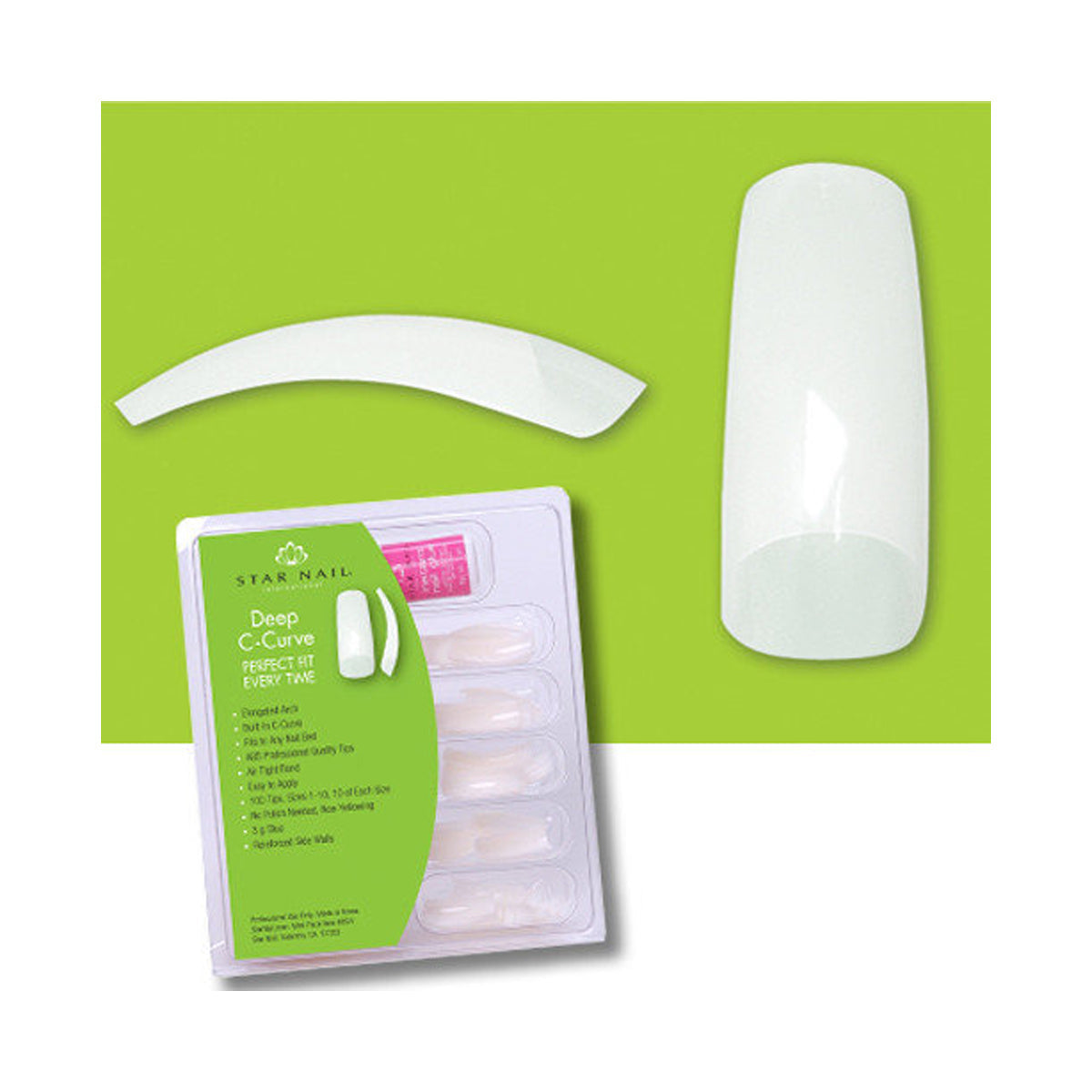 Star Nail DEEP CURVE 100 TIPS - Cuccio